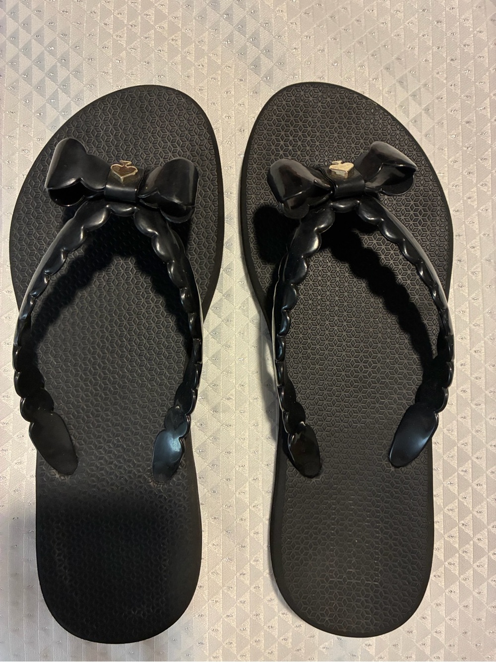 kate spade Black Bow Jelly Flip Sandals
